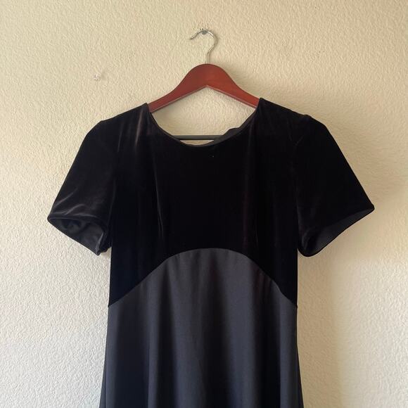 Vintage 70s Black Velour Top Maxi Evening Gown Gothic Witchy Dress Size medium - Picture 2 of 7